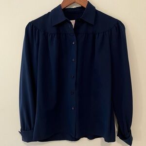 Country Sophisticates Petites Small Pendleton Navy Button Down Preppy Office